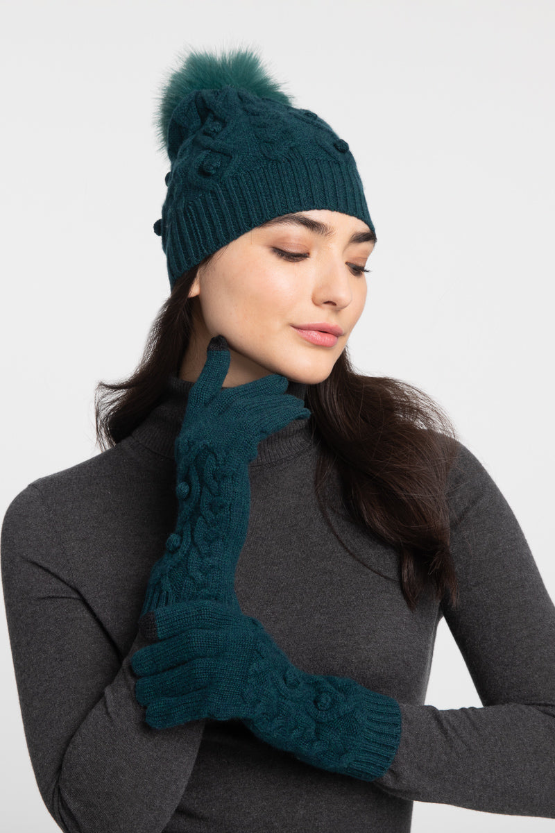 KINROSS CASHMERE GLOVES CABLE (Available in 2 Colors)