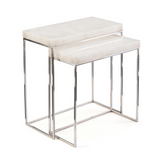 NESTING TABLES CALCITE & STAINLESS STEEL S/2