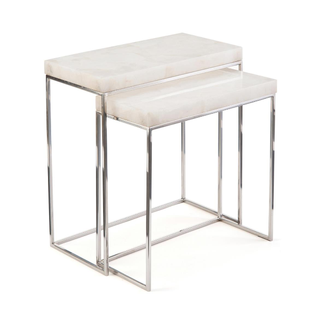 NESTING TABLES CALCITE & STAINLESS STEEL S/2 #58842