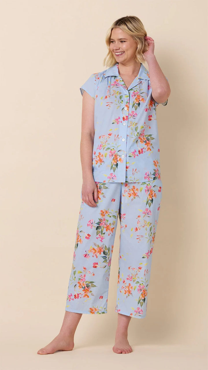 PAJAMA LUXE PIMA CAPRI BLUE FLORAL