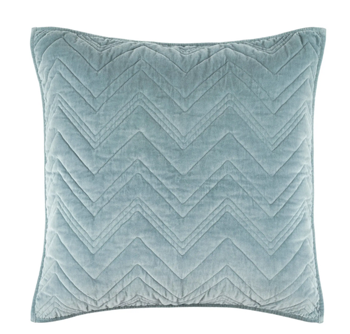 SHAM QUILTED VELVET OCEAN STANDARD