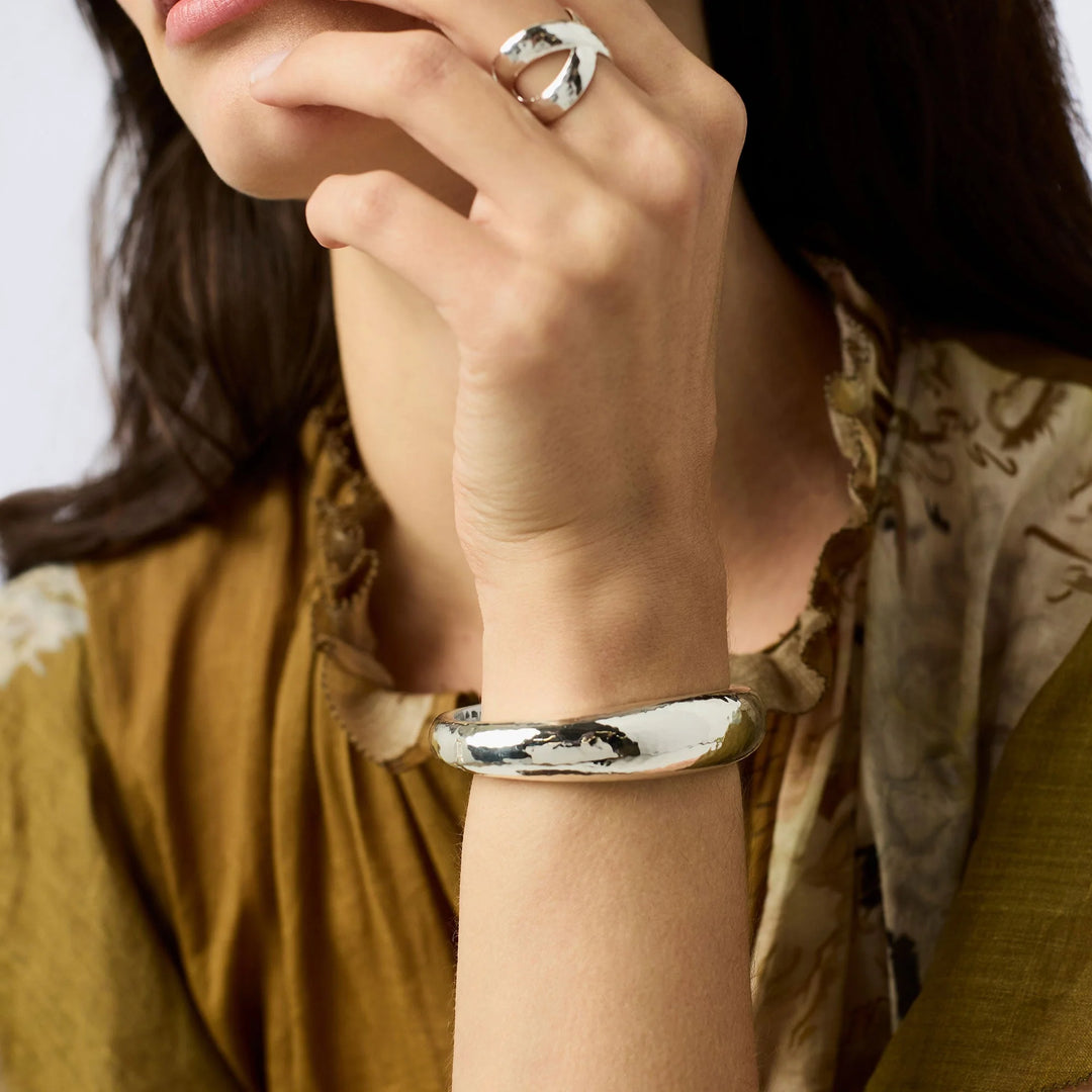 BANGLE DEMI CATALINA HINGE SILVER