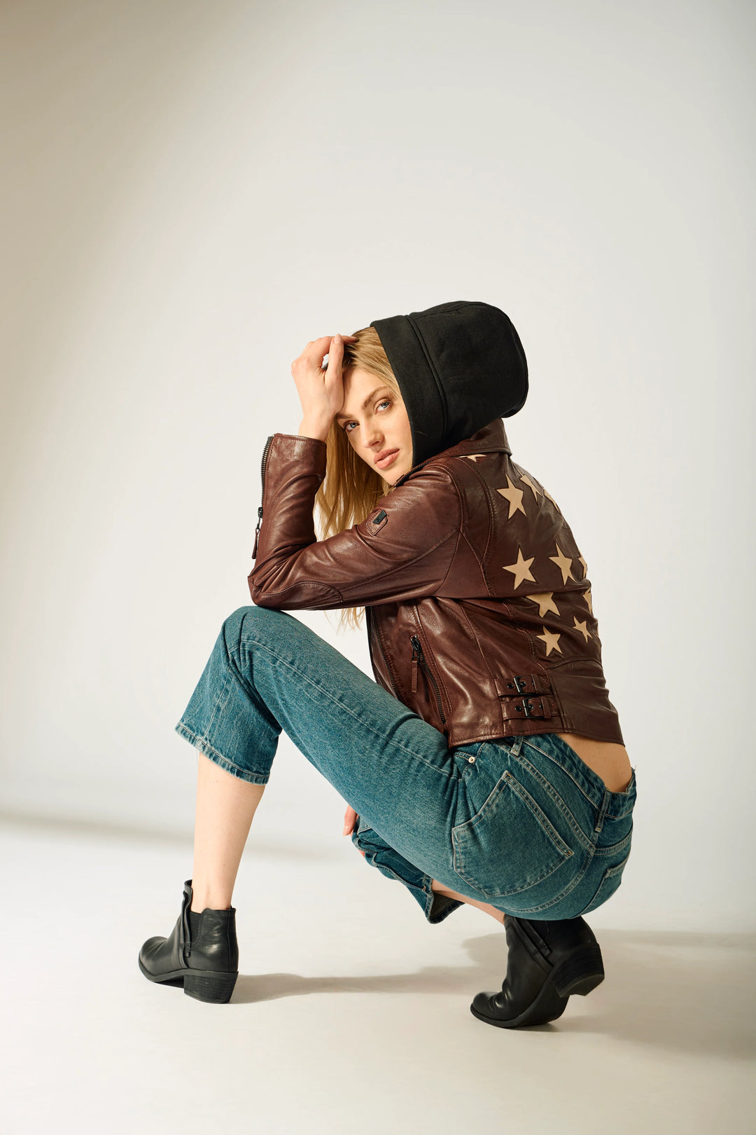 JACKET STAR W/ HOOD CHRISTYN RF DARK CHERRY
