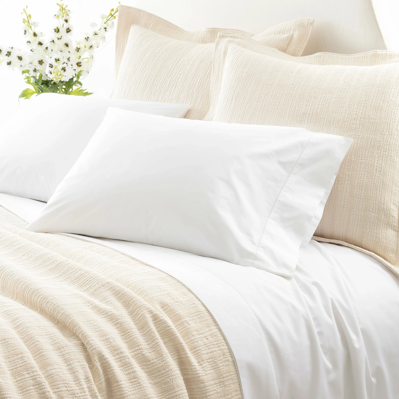 PILLOWCASES CLASSIC HEMSTITCH WHITE PAIR