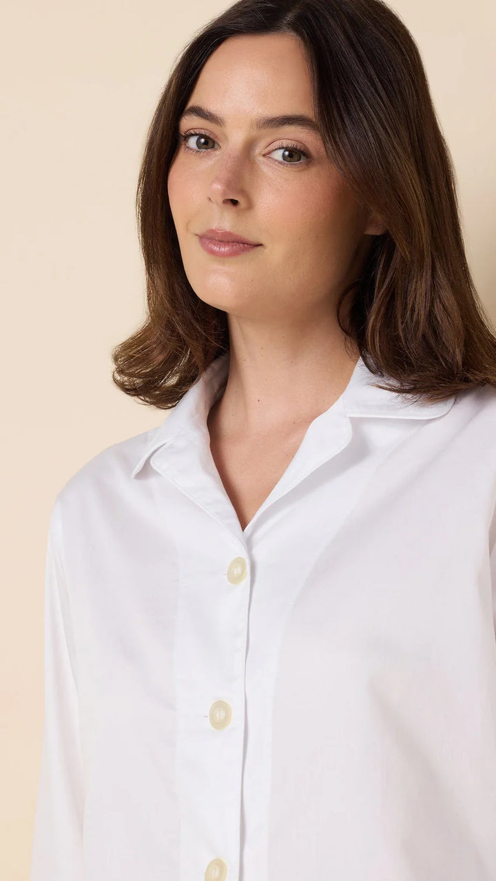 PAJAMA SET LONG CLASSIC LUXE PIMA WHITE