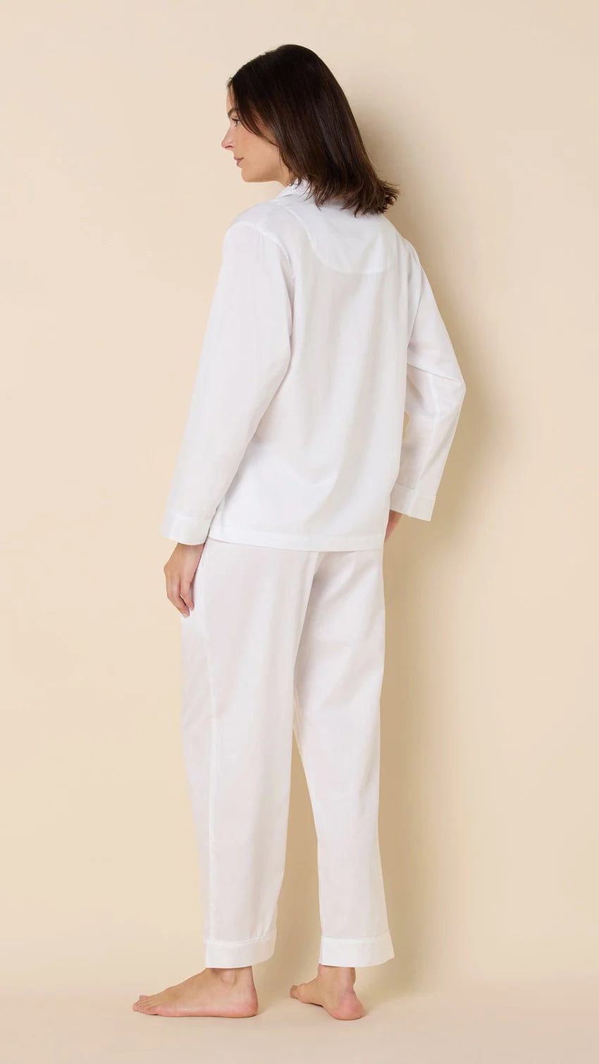 PAJAMA SET LONG CLASSIC LUXE PIMA WHITE