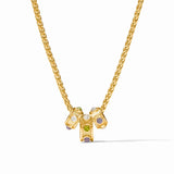 NECKLACE COBBLESTONE LOOP MULTI STONE CAT'S EYE