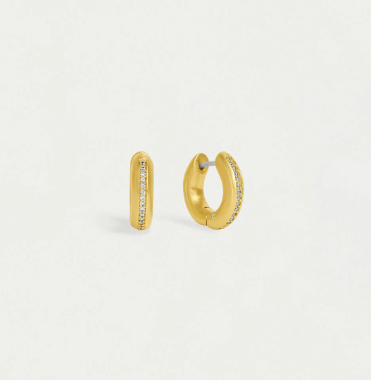 EARRINGS HUGGIES COLETTE PAVE WHITE CZ #76259