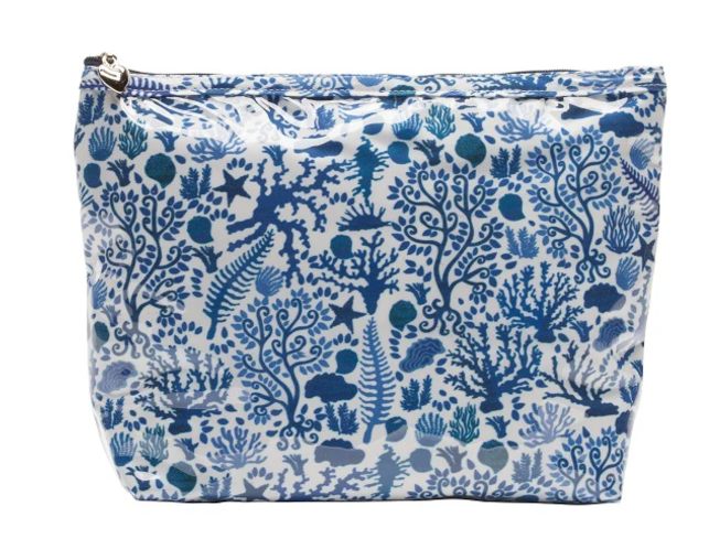 COSMETIC BAG SEASHELLS BLUE MEDIUM #39779