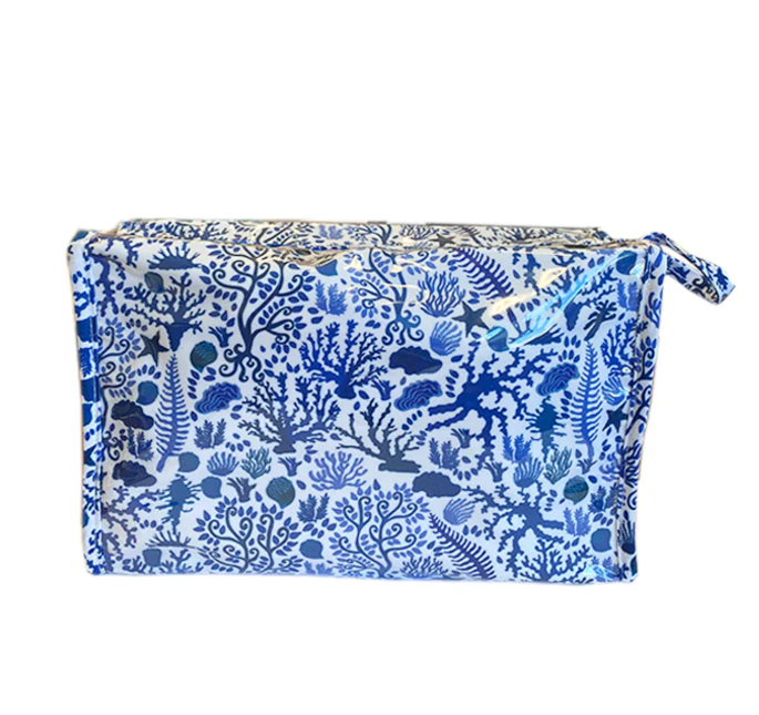 COSMETIC BAG BOX SEASHELLS BLUE #77700