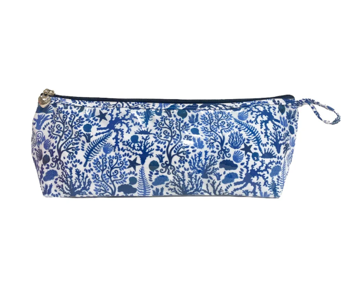 BRUSH BAG SEASHELLS BLUE LONG #77699