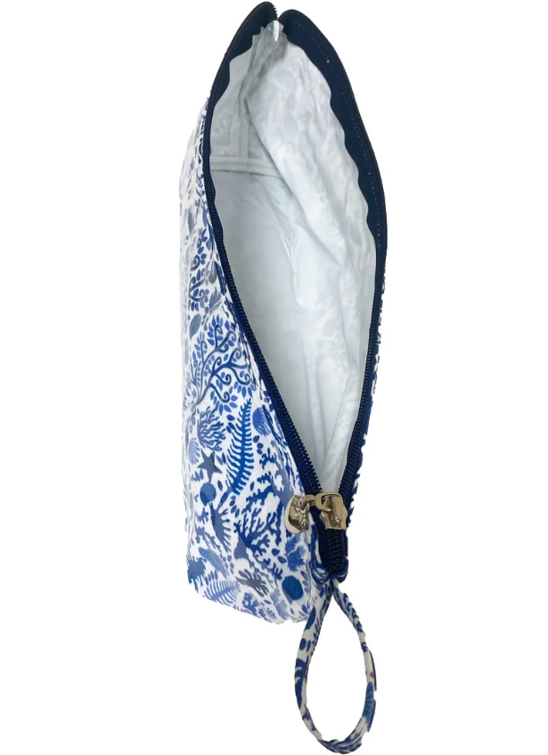 BRUSH BAG SEASHELLS BLUE LONG #77699