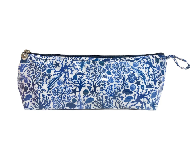 BRUSH BAG SEASHELLS BLUE LONG