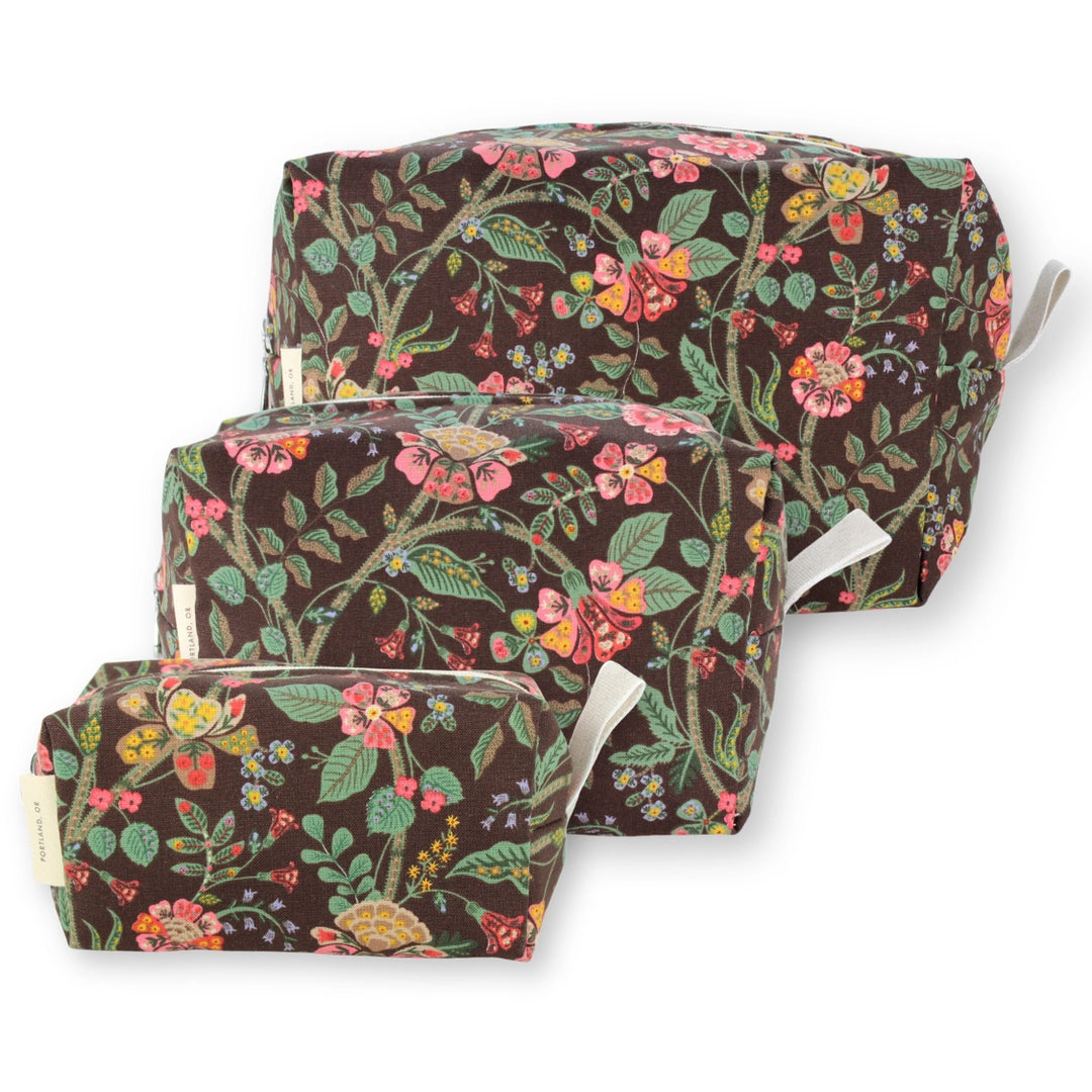 TOILETRY BAG ART FLORAL COCOA