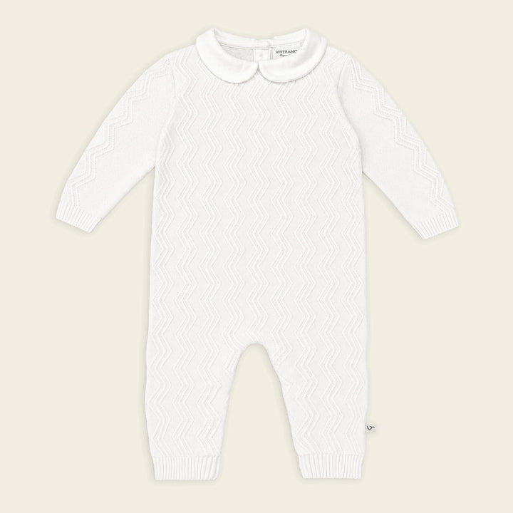 JUMPSUIT DOVE WHITE CHEVRON