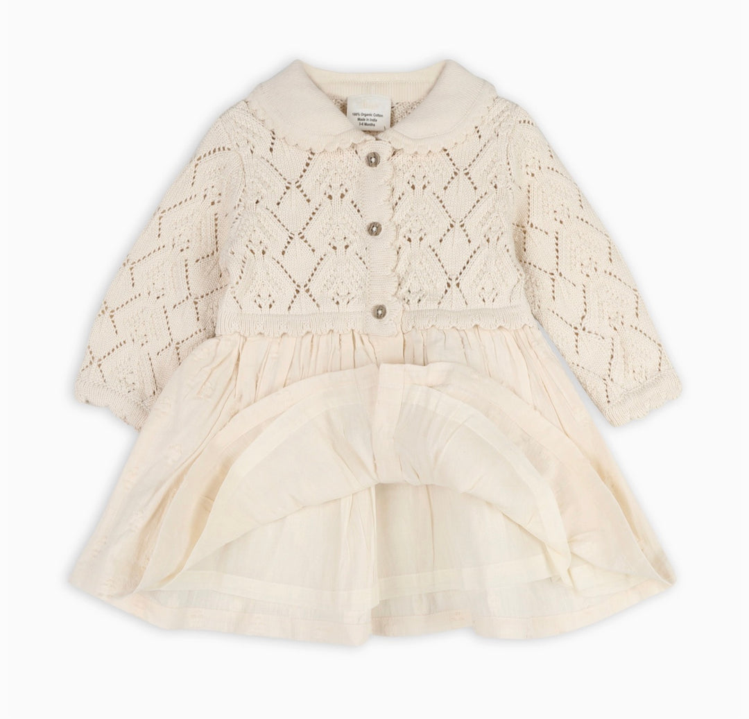 BABY DRESS SWEATER PHOEBE POINTELLE