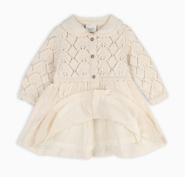 BABY DRESS SWEATER PHOEBE POINTELLE
