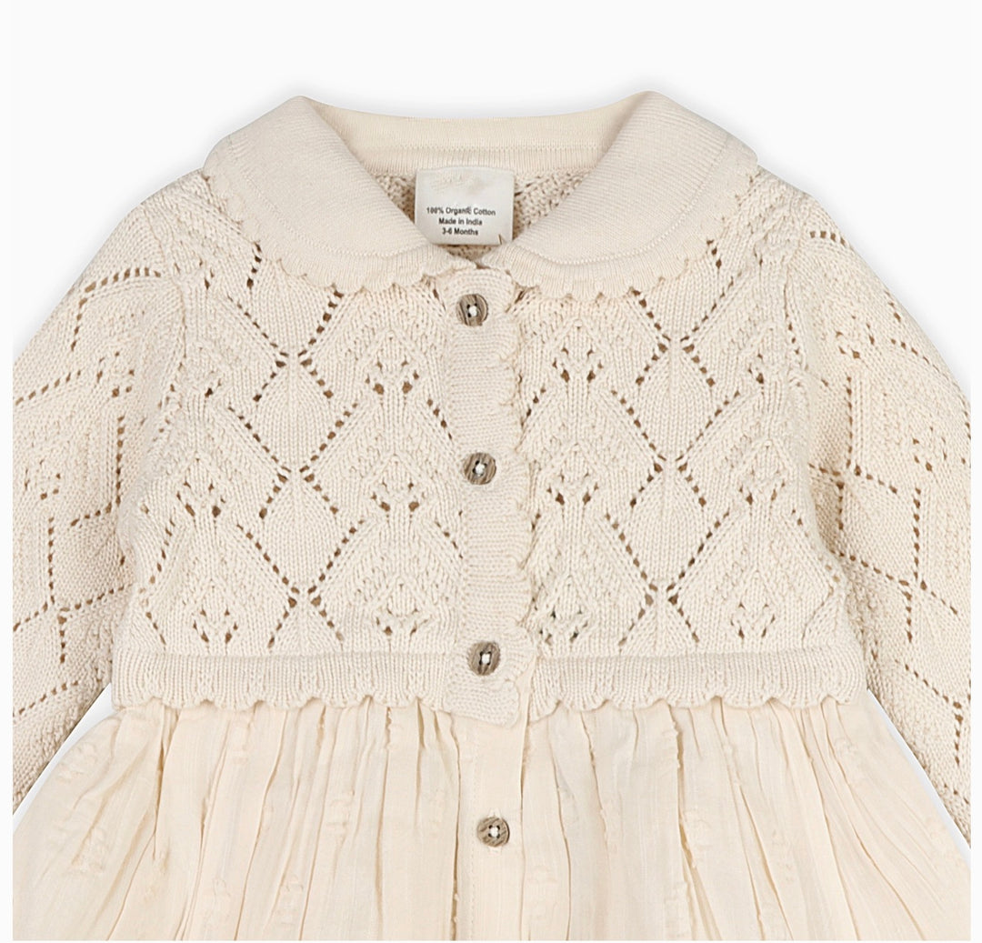 BABY DRESS SWEATER PHOEBE POINTELLE