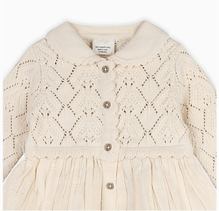 BABY DRESS SWEATER PHOEBE POINTELLE