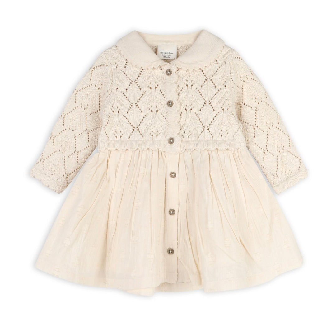 BABY DRESS SWEATER PHOEBE POINTELLE