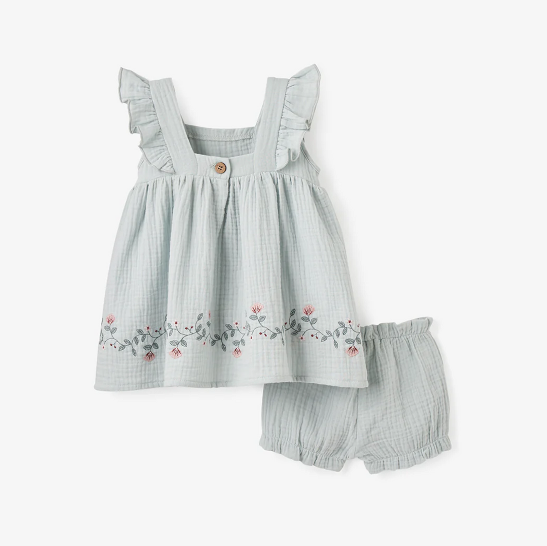 DRESS WITH BLOOMER SEA AQUA