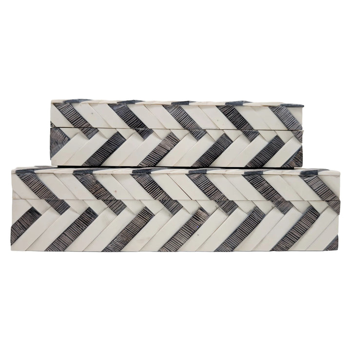 BOX WOVEN CHEVRON GRAY & WHITE