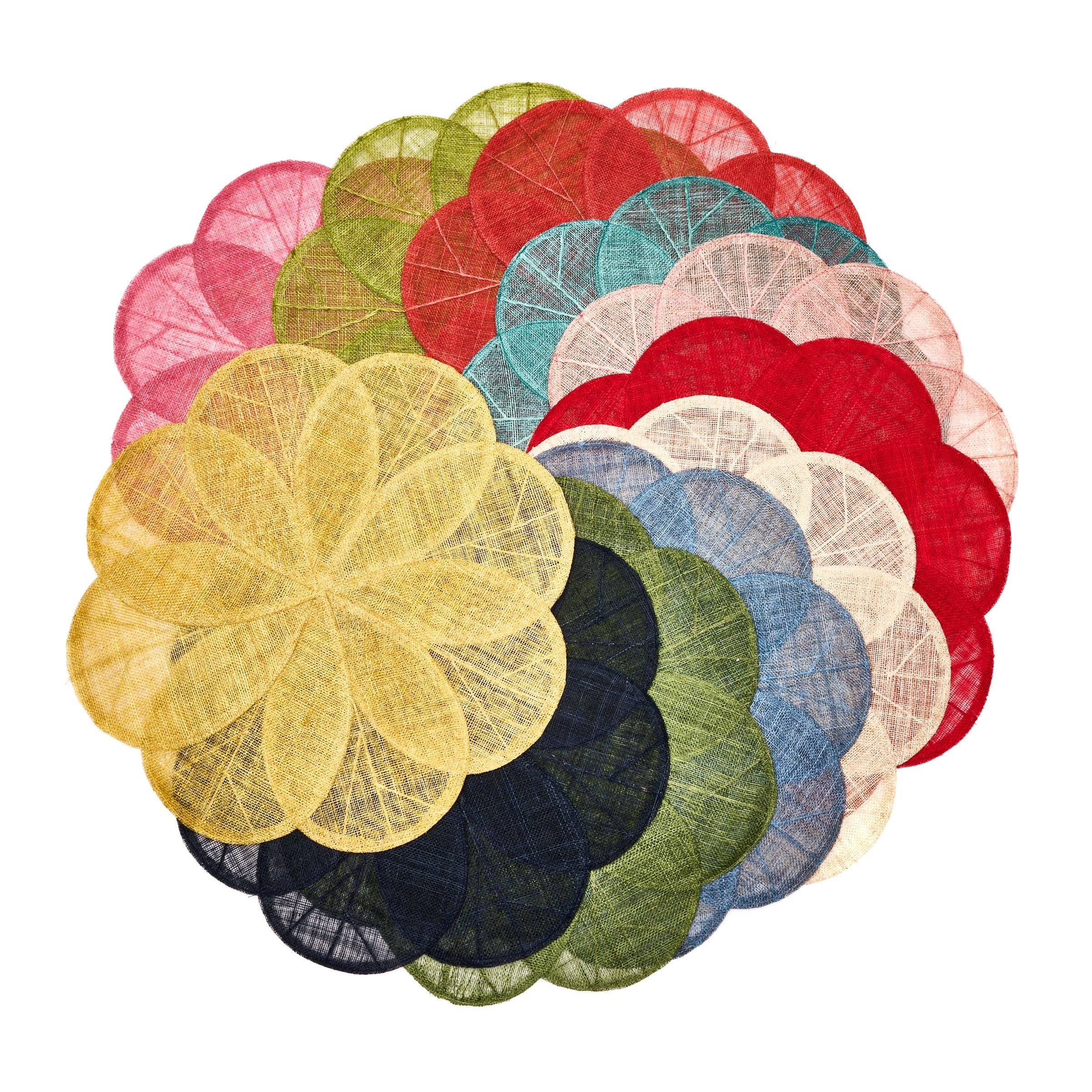 PLACEMAT FLOWER 16"D - Color: Green/ Grass