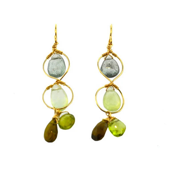 EARRING DOUBLE TAKE PREHNITE