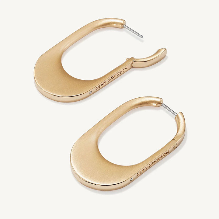 EARRINGS CROSBY HINGED HOOPS GOLD