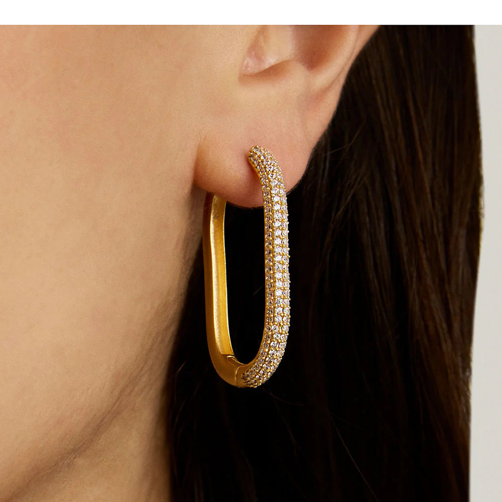 EARRINGS JULIETTE PAVÉ HUGGIE HOOP