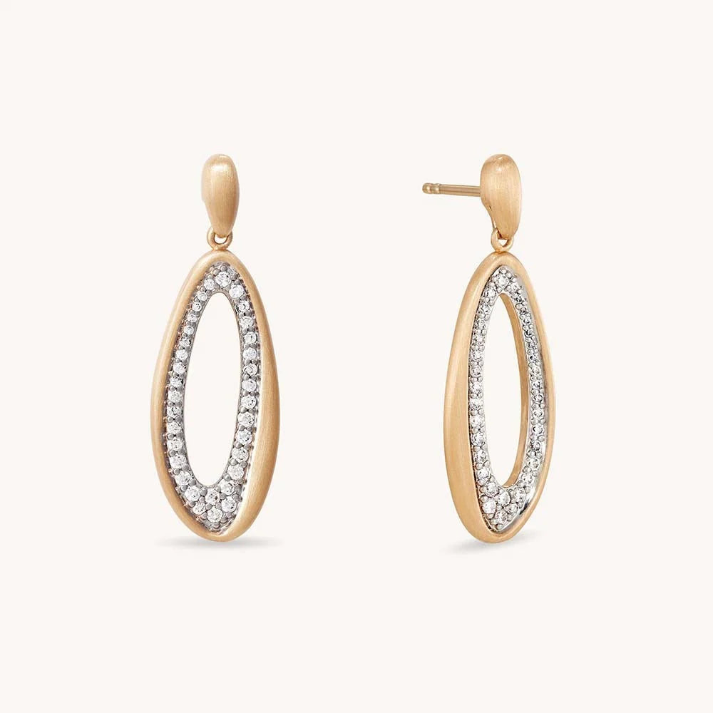 EARRINGS CHARLOTTE DROP WHITE CZ/GOLD