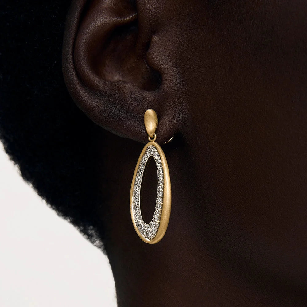EARRINGS CHARLOTTE DROP WHITE CZ/GOLD