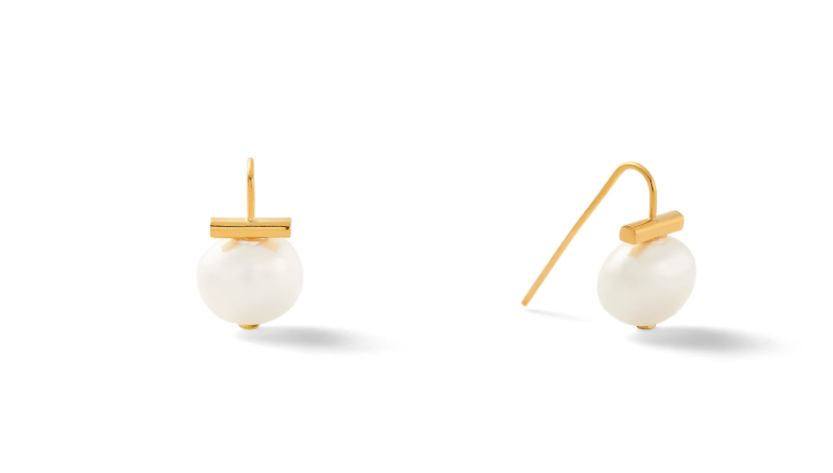 CATHERINE CANINO EARRING BABY PEBBLE PEARL WHITE