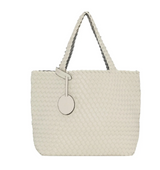 TOTE BAG EGG WHITE W/SILVER