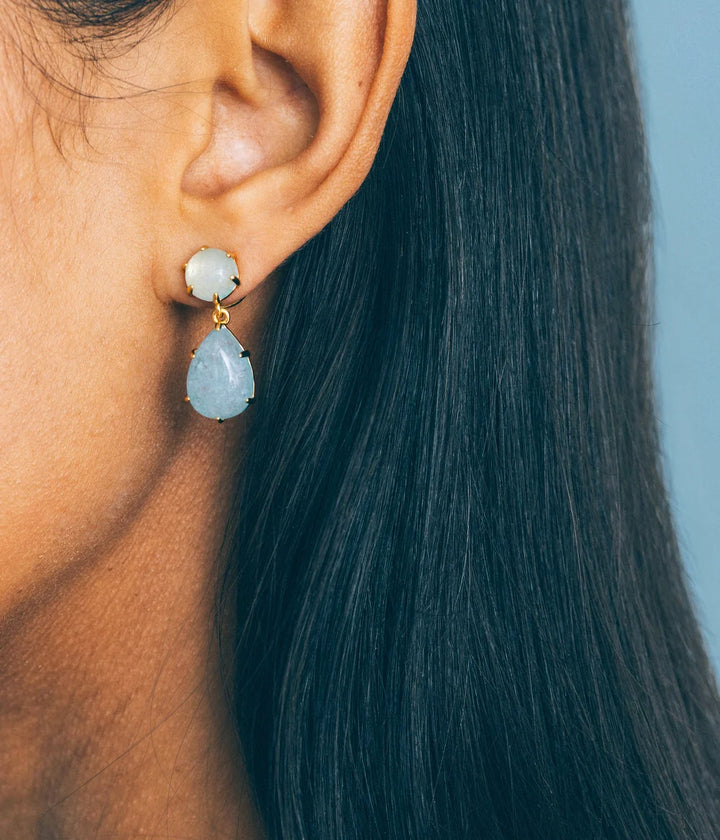 EARRINGS ELIA DROP AQUAMARINE