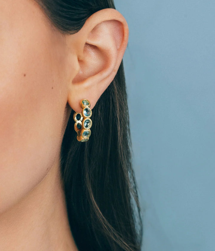 EARRINGS AURELIA HOOP AQUA