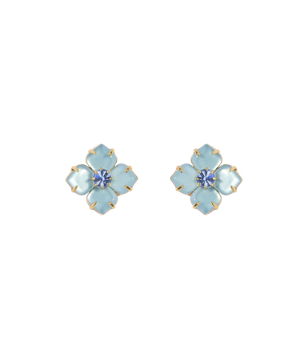 EARRINGS HYDRANGEA STUDS BLUE