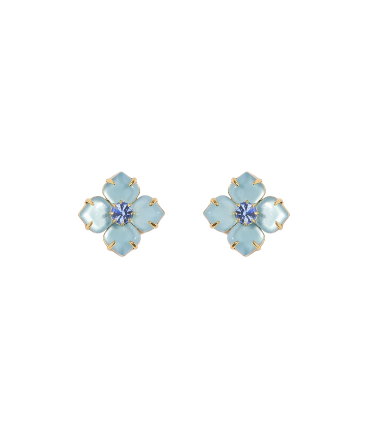 EARRINGS HYDRANGEA STUDS BLUE