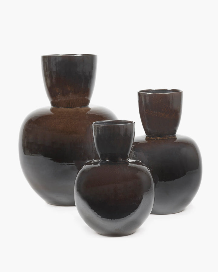 VASE BROWN BLACK PURE