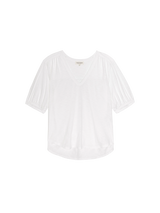 TEE SHIRRED SHOULDER TOP