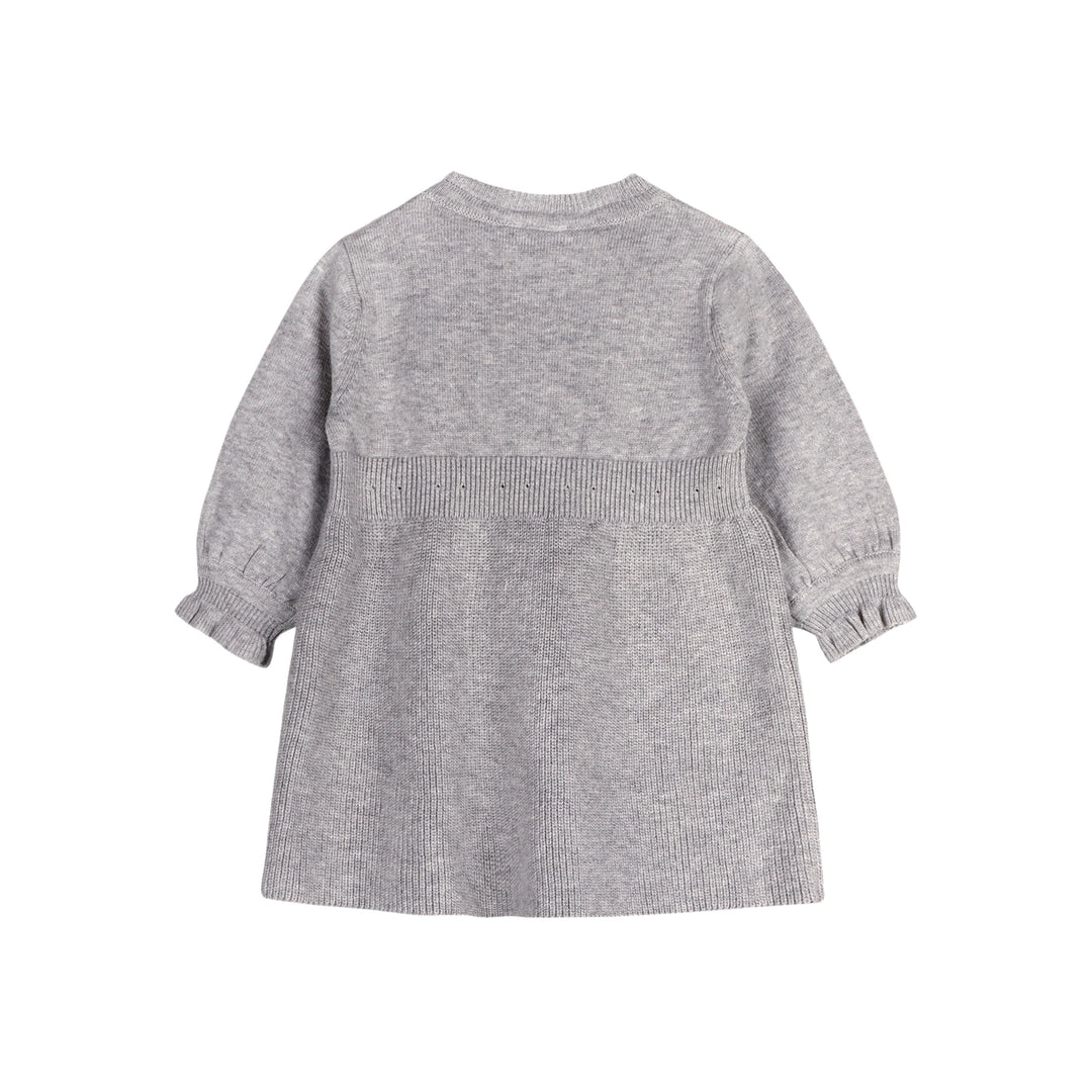 DRESS BOW BALOON SLEEVE HEATHER GREY