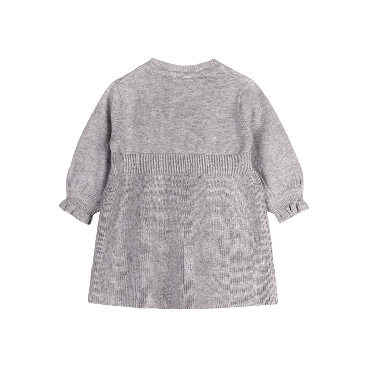 DRESS BOW BALOON SLEEVE HEATHER GREY