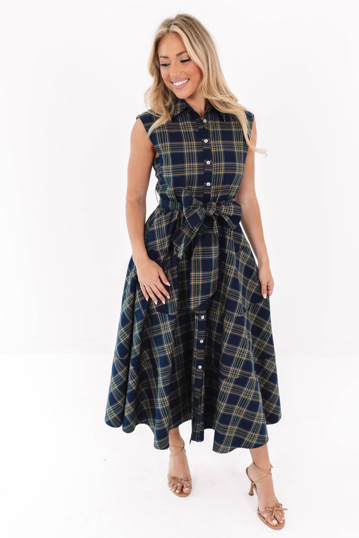 DRESS THE ETTA MIDI NAVY