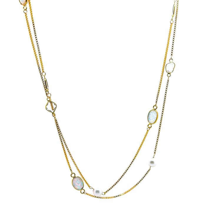 NECKLACE POWER THREE OPAL LONG