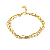 BRACELET MOISSANITE DOUBLE CHAIN PAPERCLIP