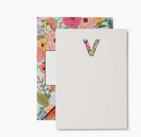 NOTE CARD MONOGRAM V