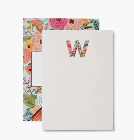 NOTE CARD MONOGRAM W