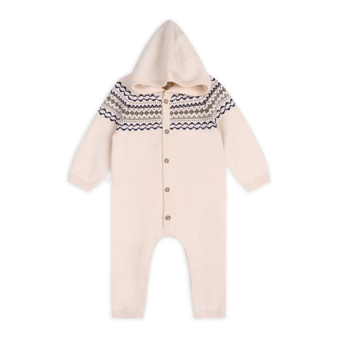 JUMPSUIT HOODED JACQUARD NATURAL