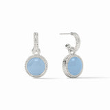 EARRING HOOP&CHARM FLEUR-DE-LIS SILVER