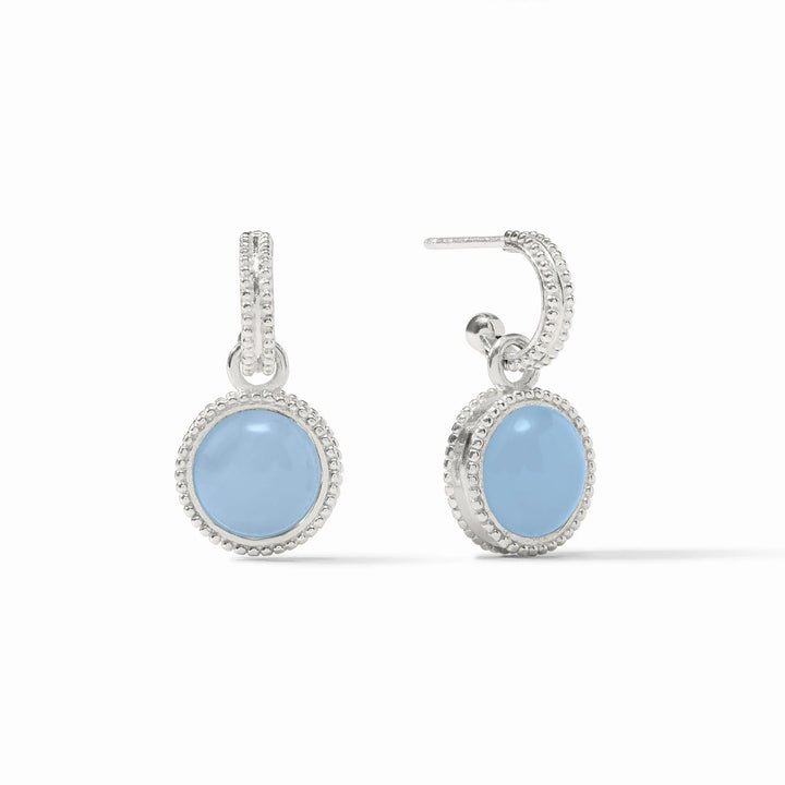 EARRING HOOP & CHARM FLEUR-DE-LIS SILVER